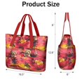 thumbnail image 3 of Tote Bag for Women - Golden Retriever Hawaiian Shoulder Bag - Large Utility Work Duffle Bag with Zipper Handbag for Travel, Work, Sprots, 3 of 5