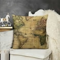 thumbnail image 2 of YINGXI  Decorative Throw Pillow Case Cushion Cover Vintage Map of The World 24x24in, 2 of 5