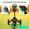 thumbnail image 2 of Goplus Folding Golf Push Cart W/Scoreboard Adjustable Handle Swivel Wheel Green, 2 of 6