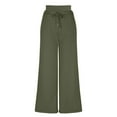 thumbnail image 7 of Womens Wide Leg Sweatpants High Waisted Wide Leg Baggy Sweat Pant Women Lounge Athletic Workout Joggers with Pockets Army Green S, 7 of 7