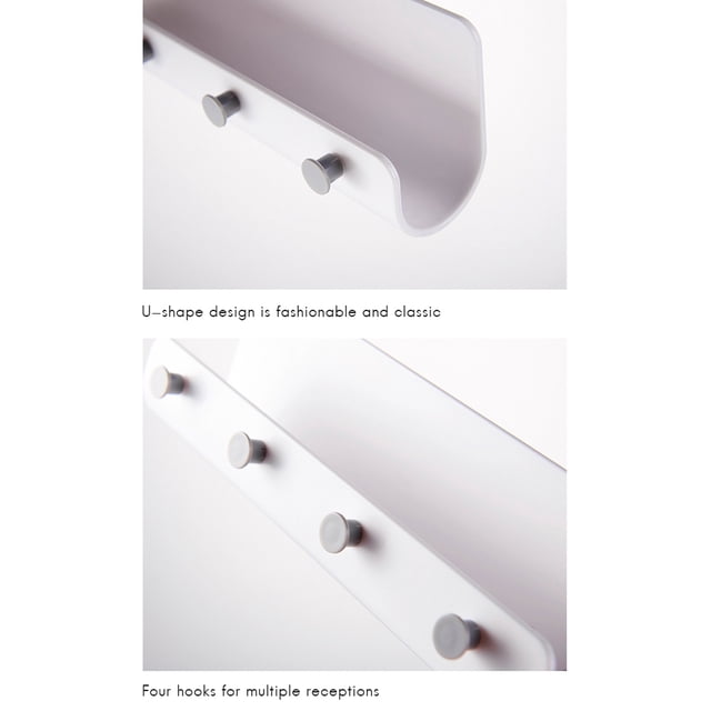 1 Uds. Colgador de llaves ABS, gancho de almacenamiento para colgar en la pared, organizador DIY, 4 ganchos, estante de almacenamiento, ganchos colgantes