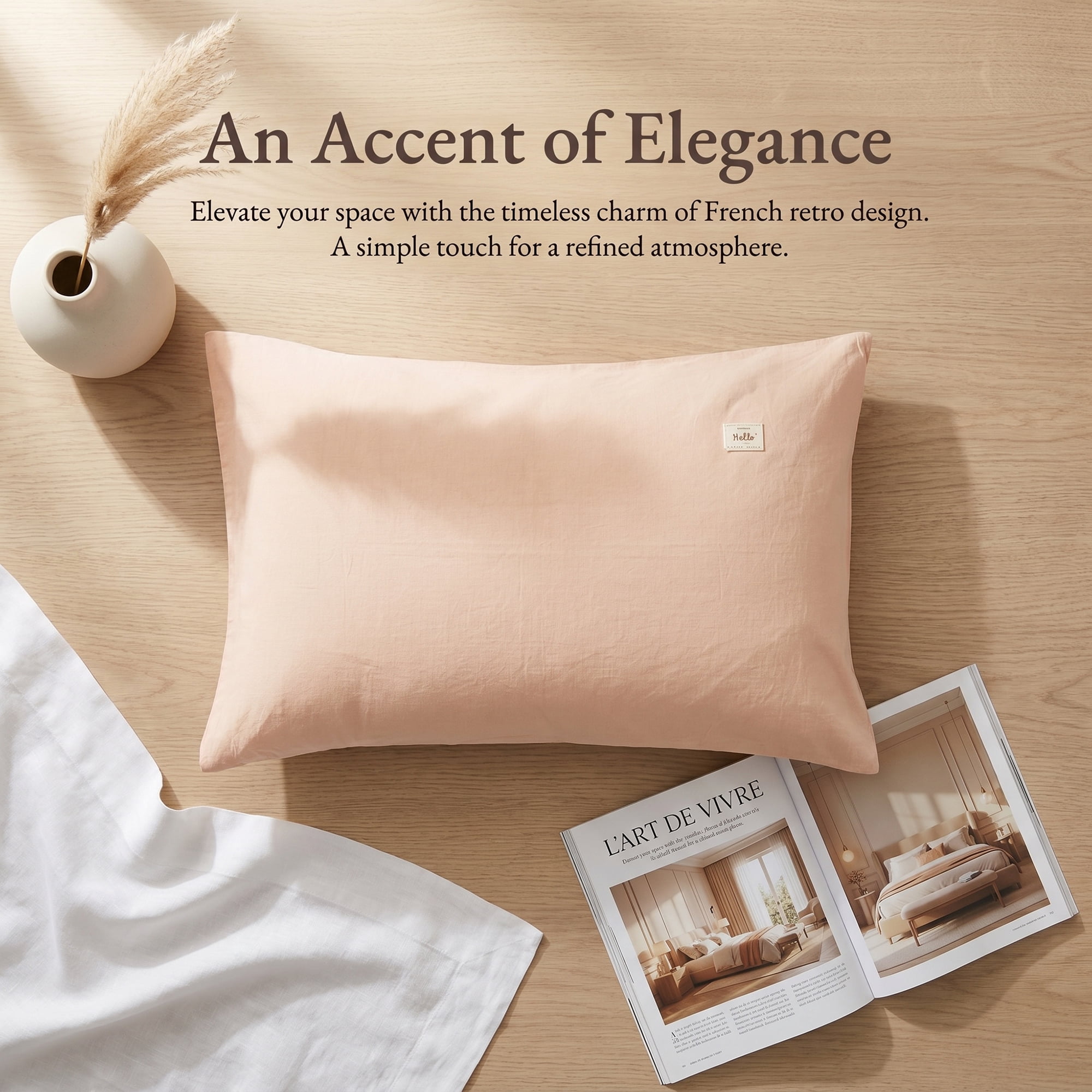 Unique Bargains 2 Pack Cotton Pillowcase Smooth Cooling Pillow Cases Envelope Closure Queen Pink - Khaki