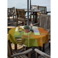 thumbnail image 2 of Outdoor Tablecloths with Umbrella Hole & Zipper, Abstract Yellow Round Tablecloth 54 Inch, Painting Buildings Geometric Modern Art Waterproof Table Cloth, Patio/Pool/Picnic Table Covers, 2 of 8