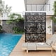 thumbnail image 2 of Garvee panel de privacidad exterior con diseño de hoja tropical y corte láser, divisor metálico resistente al clima para patio, deck, balcón o jardín, 2 of 8