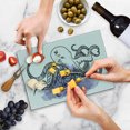 thumbnail image 5 of Octopus Cutting Board, Line Art Drawing Style Marine Creature with Ornaments, Decorative Tempered Glass Cutting and Serving Board, Small Size, Lavender Black and White, by Ambesonne, 5 of 5