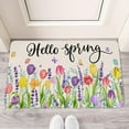 thumbnail image 4 of Spring Welcome Mats Hello Spring Floral Decor Door Mat Colorful Tulip Flower Indoor Entrance Cute Decorative Outdoor Doormats Non Slip Outside Door Mats for Front Door Rugs, 30 * 17 in, 4 of 6