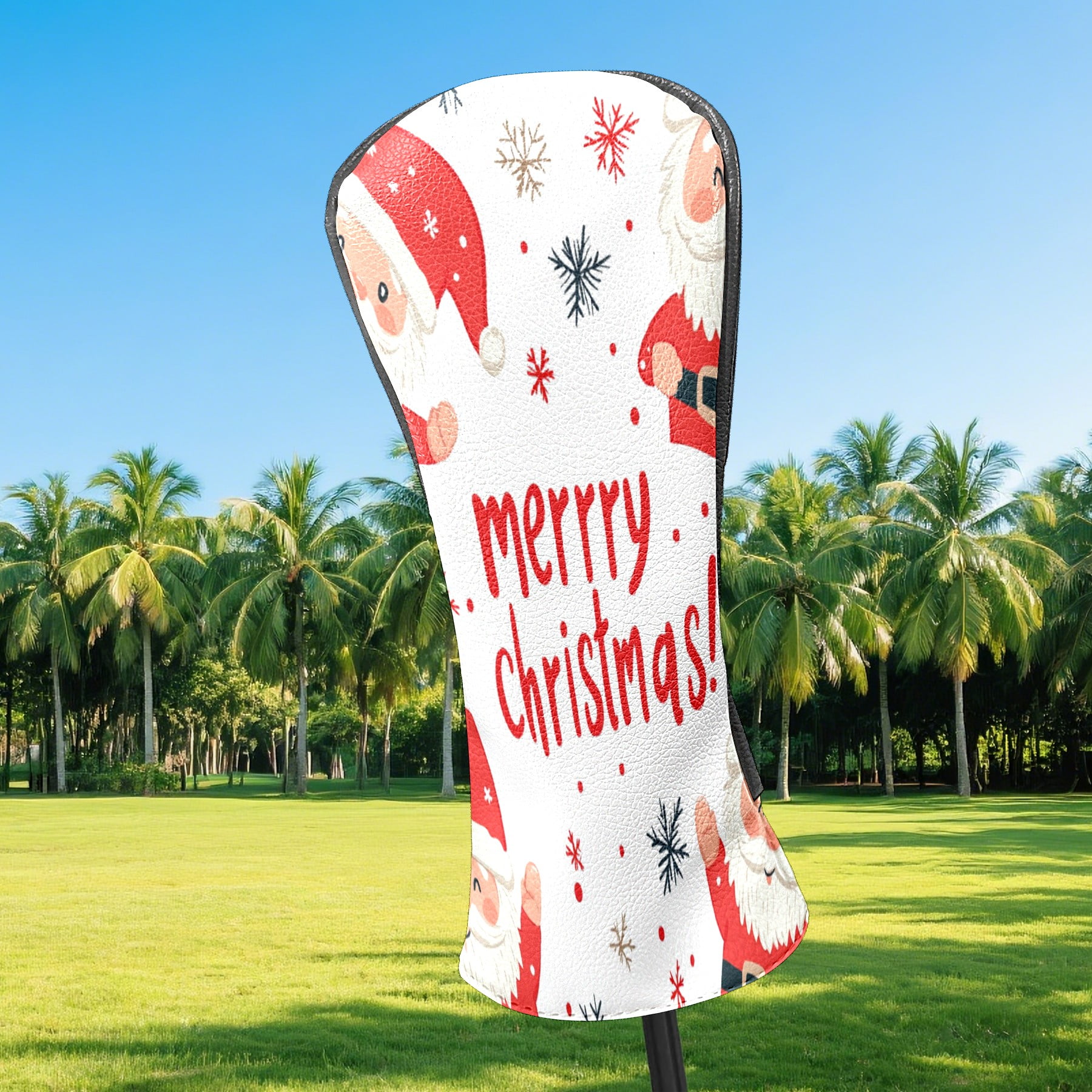 Golf Club Covers PU Leather Waterproof Head Covers for Fairway Woods Hybrids Christmas