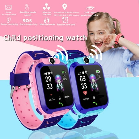 Waterproof 400mAh Anti-lost Smart Watch Kids Wristwatch Touch Screen GPRS Locator Tracking Anti-Lost SOS Call (Blue &