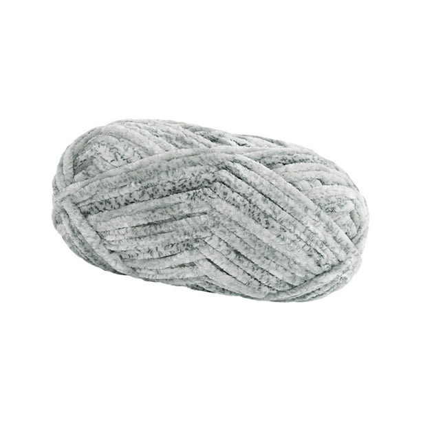 Hilo de lana grueso de 80 m de largo para tejer con el brazo, hilo de lana gigante para crochet. Gris