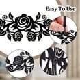 thumbnail image 4 of Large Metal Rose Wall Decor 11.5x2.7 Inch Rose Vine Metal Wall Decor Black Metal Art Ornament Wall Hanging Wall Decor Sign Metal Wall Sculptures for Bedroom Living Room, 4 of 7