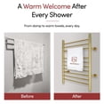 thumbnail image 5 of Heated Towel Rack, 10-Bar Wall-Mounted Electric Towel Warmer, Polished Gold, Plug-in or Hardwired, Luxury Bathroom Accessory for Warm, Dry Towels (WarmlyYours Infinity), 5 of 12