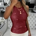 thumbnail image 5 of Posijego Womens Sequin Tank Tops Glitter Night out Party Top Sleeveless Dressy Blouses Womens Clubwear Tank Shirts, 5 of 9