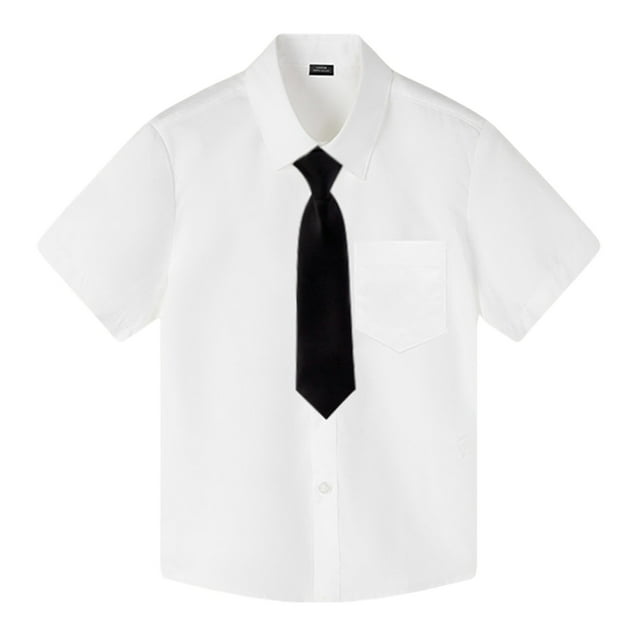 MEZZALL Chemise Blanche à Manches Courtes pour Garçons, Vêtements de Performance, Coupe Décontractée, A, 150