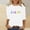 A1408 White, variant on Easter Blouse for Women Rainbow Watercolor Bunny Graphic Three Quarter Sleeve Crewneck Spring Holiday Festival Casual Top Lightweight Minimalist Graphic Print Pullover