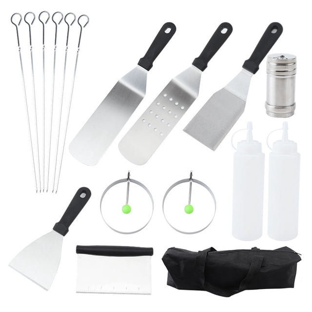Bangcool Barbecue Accessories Set Portable: BBQ Tools Kit Griddle Turners Ketchup Bottles