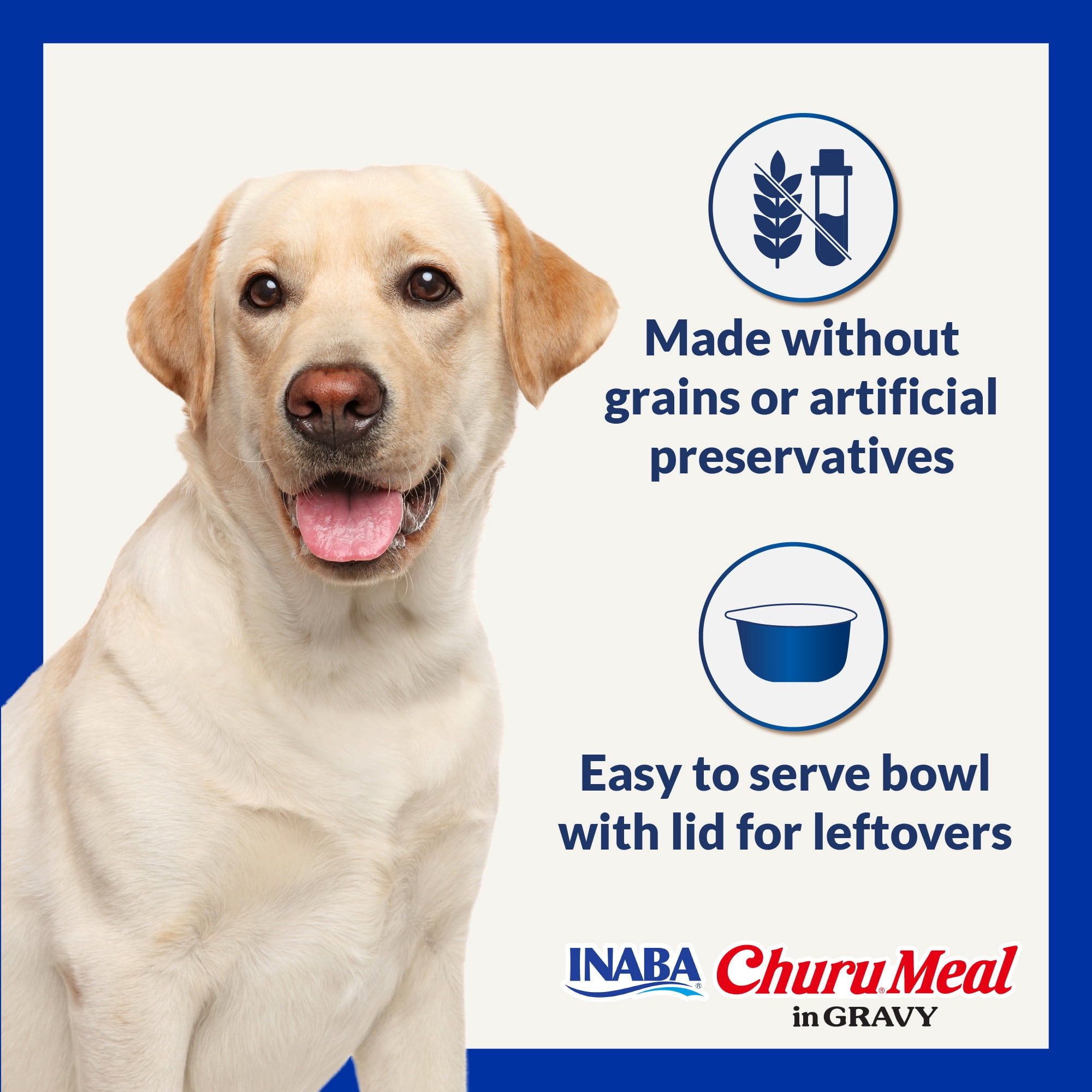 INABA Churu Meal in Gravy Adult Wet Dog Food, 9.5 oz cup, 12-count, Chicken Variety