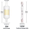 thumbnail image 3 of shiyou-R7S Ampoule LED 78mm (3 Pouces) Dimmable 110V 10W Type J T3 Double Extrémité J78 R7S Ampoules Halogènes Standard 100 Watts Remplacement, Lot de 2 (78mm Lumière du Jour), 3 of 4
