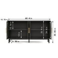 thumbnail image 3 of Aukfa Modern Accent Cabinet with Stained Glass Doors,Decorative Storage Sideboard for Living Room/Dining Room/Entryway,Black, 3 of 8