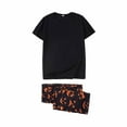 thumbnail image 3 of Odeerbi Matching Family Halloween Pajamas Sets Halloween Printed Family Outfits Sets 2025 Casual Short Sleeve Top with Bottom Home Wear Loungewear Sleepwear Jammies for Mom, 3 of 6