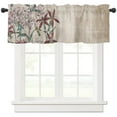 thumbnail image 2 of Retro Flower Wood Grain Small Curtain Rod Pocket Short Curtains Half Drapes Partition Cabinet Door Window Curtains Home Decor, 2 of 6