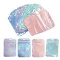 thumbnail image 2 of 50pcs Holographic Laser Transparent Plastic Zipper Jewelry Bag Pouch For Beads Gift Storage Small Business Packaging Supplies 5.5x22cm, 2 of 6