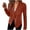 Brick Red, variant on Women Autumn And Winter Casual Fashion Simple Solid Color Lapel Suit Zipper Pocket Long Sleeve Casual Jacket Coat
