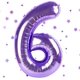 thumbnail image 1 of Globo Yeodong número 6 morado de 40 pulgadas para sexto cumpleaños, 1 of 7