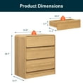 thumbnail image 3 of Heynemo Modern 3-Drawer Storage Dresser for Home and Office, Natural, 3 of 9