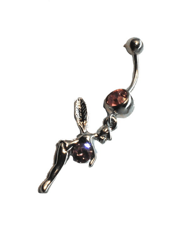 Pink Tinkerbell Dangle Belly Ring 14G (1.6MM) #77 (Pink)