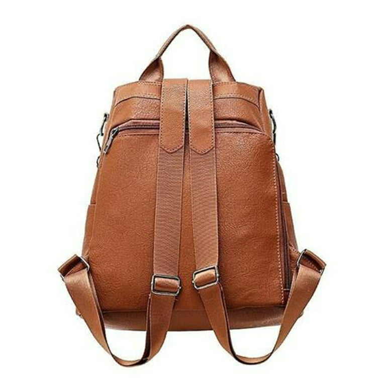 Mersariphy Womens Leather Backpack School Shoulder Bag Black/Brown, Women's, Size: 0