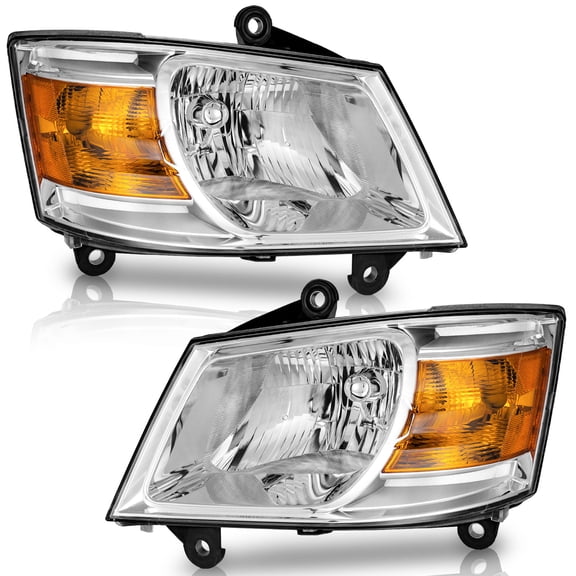 WEELMOTO Headlights Assembly Pair for 2008-2010 Dodge Grand Caravan, Headlight Assembly Compatible with 2008 2009 2010 Dodge Grand Caravan Replacement