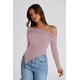 thumbnail image 5 of Blusa Asimétrica de Punto con Hombro Descubierto PRETTYGARDEN Y2K S, 5 of 9