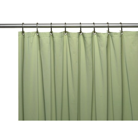 3 Gauge Vinyl Shower Curtain Liner w/ Weighted Magnets and Metal Grommets in