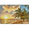 thumbnail image 4 of SKYSONIC 36x24in Summer Beach Sunrise Area Rug, Tropical Palm Tree Non-Slip Floor Carpet for Indoor Living Dining Room Bedroom, 4 of 7