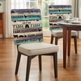 thumbnail image 3 of Farmhouse Dining Chair Back Cover Only, Barn Cow Pig Chicken Brown Teal Ombre Wood Grain Set of 4 Chair Back Covers, Removable Washable for Dining Room, Banquet & Holiday Decoration, 3 of 9