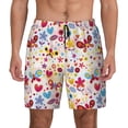 thumbnail image 2 of Picia Cute Butterfly Flowers pattern Mens Swim Trunks with Compression Liner Stretch Beach Shorts Quick Dry with Zipper Pockets No-Chafing Board Shorts-Small, 2 of 9