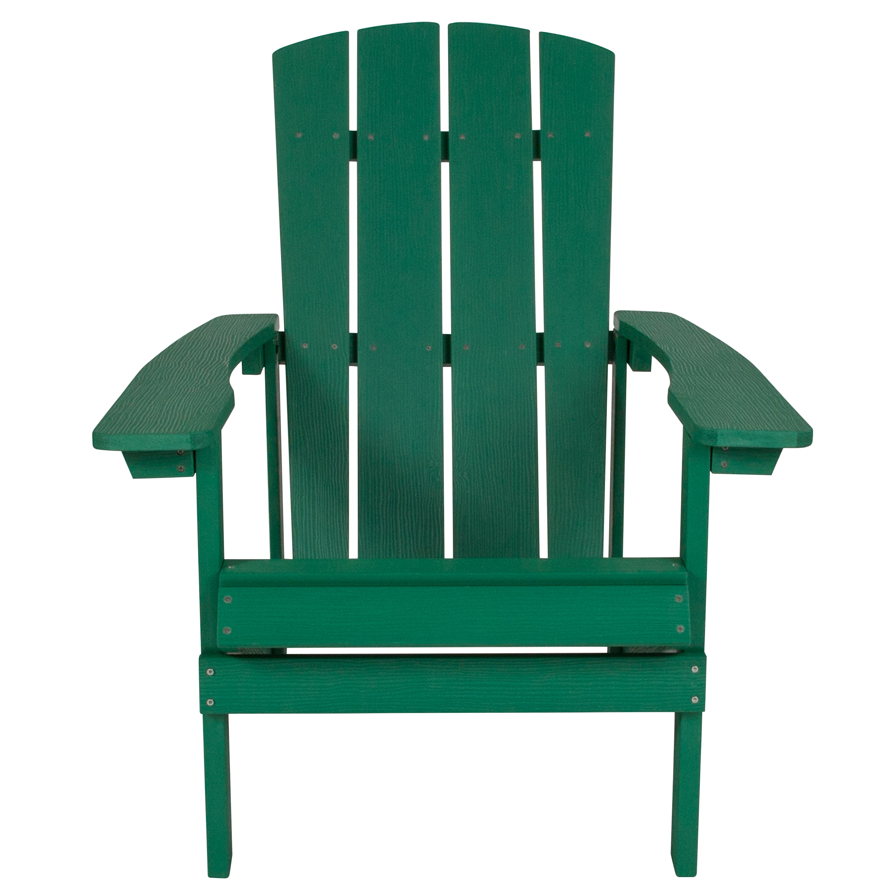 Emma + Oliver Outdoor Green All-Weather Poly Resin Wood Adirondack Chair