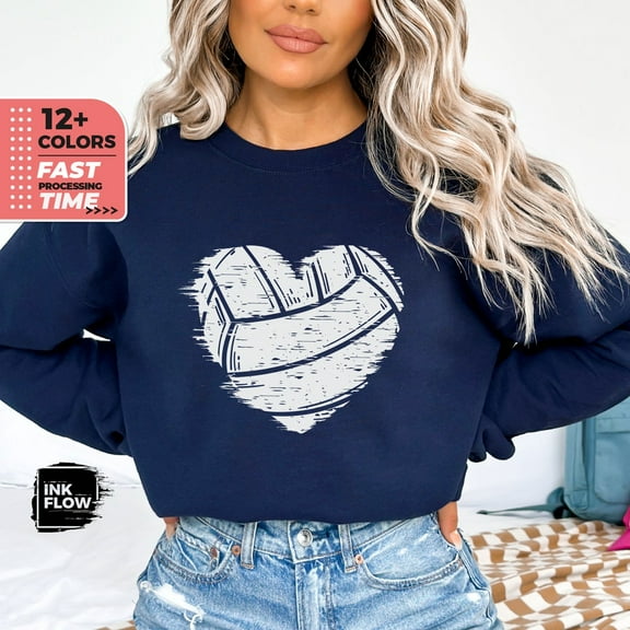 Heart Ball Volleyball Sweatshirt, Volleyball Gifts for Her, Volleyball Hoodie, Crewneck Sweatshirt, Volleyball Mom, Heart Ball Tee TSHIRT All Size S-5XL