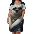 thumbnail image 3 of Elegant Bear in Glasses Loose Pocket Dress Dresses Summer Summer Dresses for Women, 3 of 9