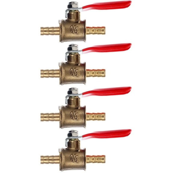 4 Pcs Brass Ball Valve Hose Air Ball Valve Gas Shut off Valve Water Valve Fuel Shutoff Valve