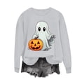 thumbnail image 2 of Busydd Halloween Sweatshirts for Women Fashion Graphic Halloween Shirt Casual Long Sleeve Fall Sweatshirts for Women Comfy Cotton Crewneck Sweatshirt XL, 2 of 4