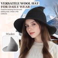 thumbnail image 4 of Guardurnaity Sombrero vintage para mujer, accesorios, sombrero de fieltro puntiagudo para carnaval, sombrero de Halloween, sombrero de mago, Sombreros negro M (56-58 cm), 4 of 6