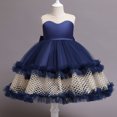 thumbnail image 2 of Vestido Para Niñas, Ropa Para Bebés, Falda Larga, Papá Noel, Princesa Sólida, Lazo, Vestido De Actuación, Falda, Azul Marino Odeerbi LM103-4889, 2 of 9