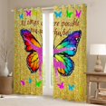 thumbnail image 2 of Homewish Teenagers Girls Gradient Flying Butterflies Curtains Pack of 2 (42x84 Each),Girly Dance Gymnastics Curtains Blackout,Bling Glitter Bedroom Curtains,Lightweight Room Decor, 2 of 6