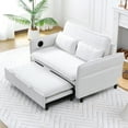 thumbnail image 6 of Newest 65.74-inch beige letter striped fabric multi-functional sofa bed, suitable for bedrooms and living rooms. The armrests and backrests are adjustable., 6 of 9