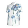 thumbnail image 3 of Daiia Pale Blue Lotus Flowers Pattern Men’s Polo Shirts,Solid Deck Shirt,Classic Fit, Breathable Cotton Polo for Casual and Sport Wear-Small, 3 of 9