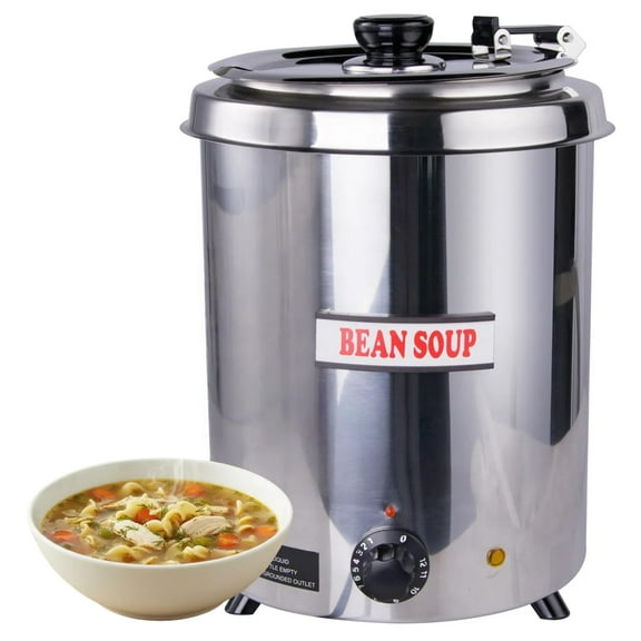 Hakka 6Qt Soup Warmers Commercial Soup Kettle Warmer with Hinged Lid and Detachable Stainless Steel Pot, Food Warmer for Parties, Buffet