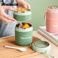 thumbnail image 2 of 400ml-710ml Food Thermal Insulated Soup Cup Thermos Containers Stainless Steel Lunch Box Thermo Keep Hot for School Children blue-A-large, 2 of 6