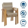 thumbnail image 3 of COSCO Outdoor Furniture, Stacking Dining Patio Chairs, 4-pack, Aluminum, Tan, 3 of 8