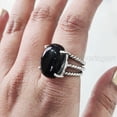 thumbnail image 2 of Natural Black Onyx Ring, Black Onyx Ring, December Birthstone, 3 Twisted Band, 925 Sterling Silver, Womens Ring, Christmas, Thanksgiving, Handmade, Statement Jewelry, Natural Gemstone Ring, 2 of 6